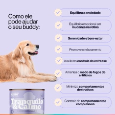 Suplemento Alimentar Buddy Nutrition Tranquilo & Calmo Sabor Carne Suína para Cães - 60 Tabletes