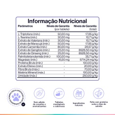 Suplemento Alimentar Buddy Nutrition Tranquilo & Calmo Sabor Carne Suína para Cães - 60 Tabletes
