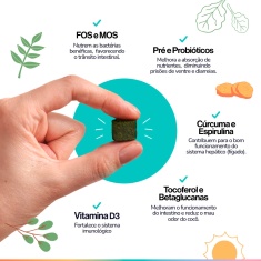 Suplemento Alimentar Buddy Nutrition Digestão & Flora Intestinal Sabor Carne Suína para Cães - 60 Tabletes