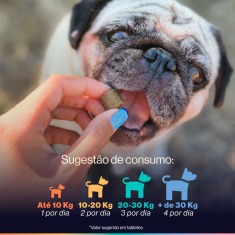 Suplemento Alimentar Buddy Nutrition Digestão & Flora Intestinal Sabor Carne Suína para Cães - 60 Tabletes