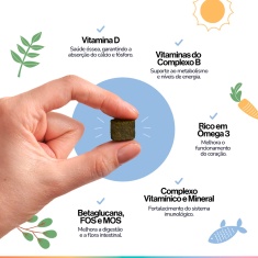 Suplemento Alimentar Buddy Nutrition Multi Funcional 8 em 1 Sabor Carne para Cães - 60 Tabletes