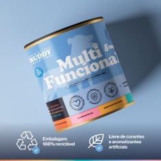 Suplemento Alimentar Buddy Nutrition Multi Funcional 8 em 1 Sabor Carne para Cães - 60 Tabletes