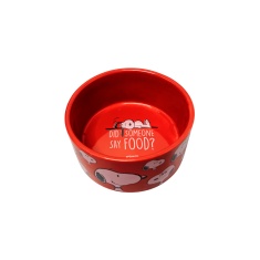 Comedouro Zooz Pets Say Food Porcelana Vermelho para Cães e Gatos