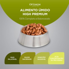 Ração Úmida Optimum Sachê para Gatos Adulto Sabor Carne 85 g