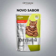 Ração Úmida Optimum Sachê para Gatos Adulto Sabor Carne 85 g