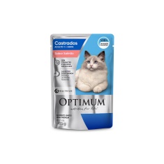 Ração Úmida Optimum Sachê para Gatos Adultos Castrados Sabor Salmão 85g