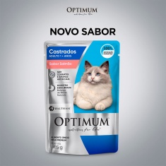Ração Úmida Optimum Sachê para Gatos Adultos Castrados Sabor Salmão 85g