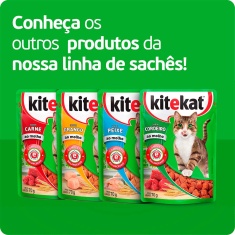 Ração Umida KiteKat Sachê para Gatos Adultos Sabor Cordeiro ao Molho 70g