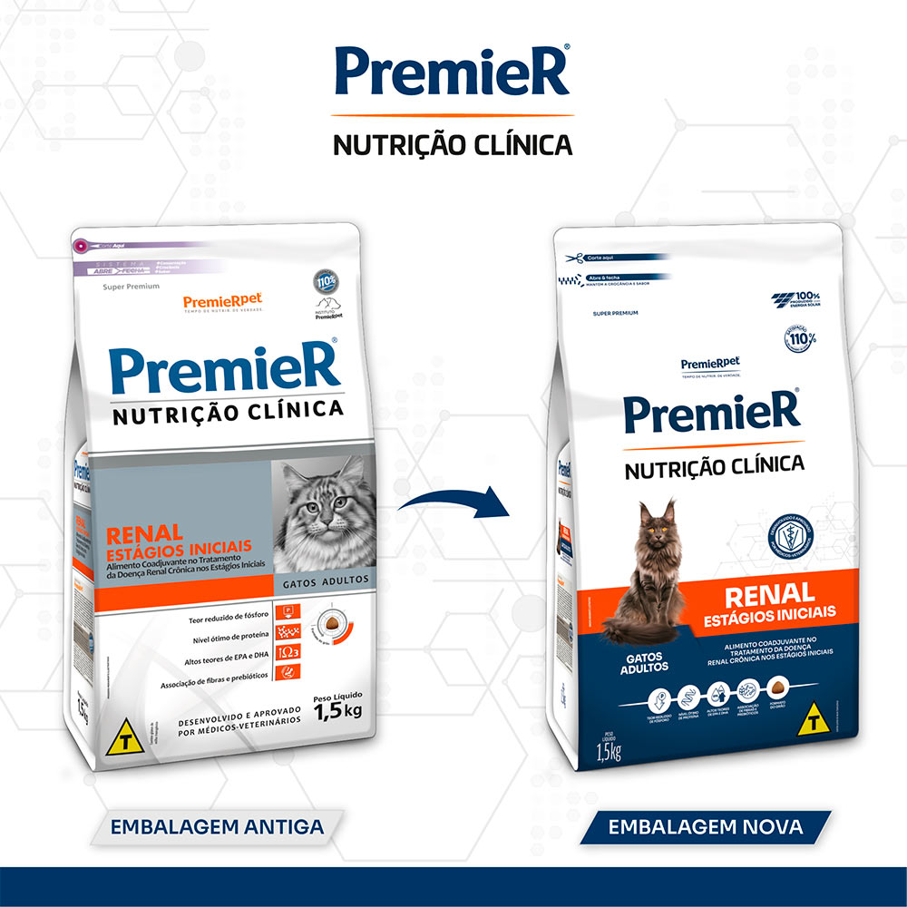 Ração Premier Nutrição Clínica Renal Estágios Iniciais para Gatos 1,5 kg
