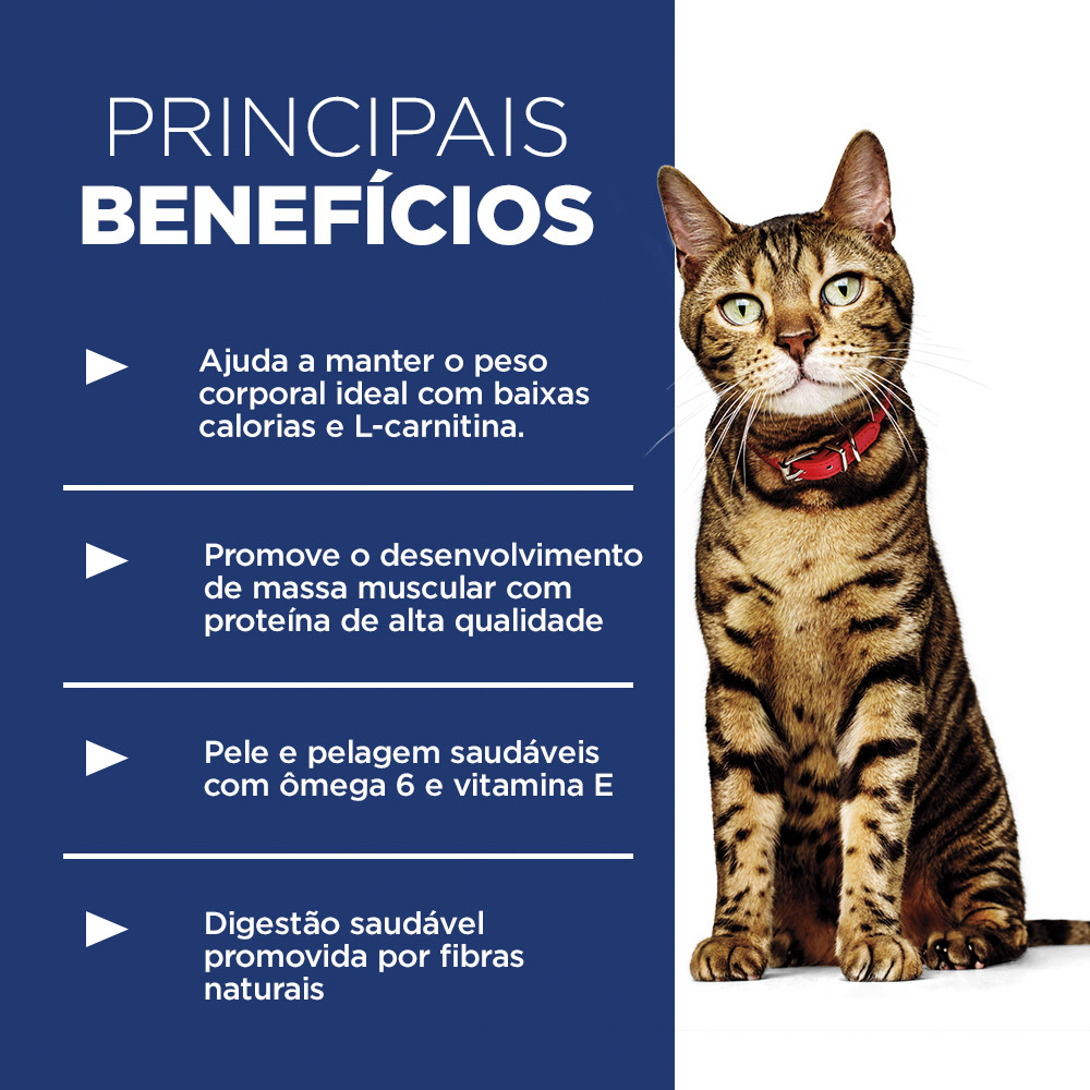 Ração Hill's Science Diet Light com baixas calorias para Gatos Adultos Sabor Frango