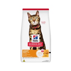 Ração Hill's Science Diet Light com baixas calorias para Gatos Adultos Sabor Frango