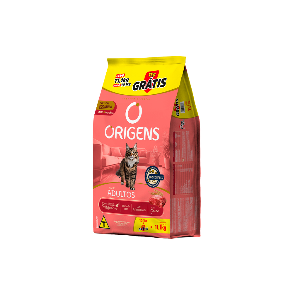 Ração Origens para Gatos Adultos sabor Carne