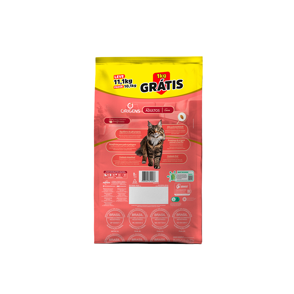 Ração Origens para Gatos Adultos sabor Carne