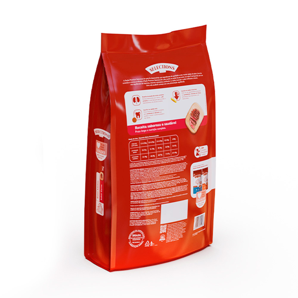 Ração Selections For Pet para Gatos Adultos Sabor Carne