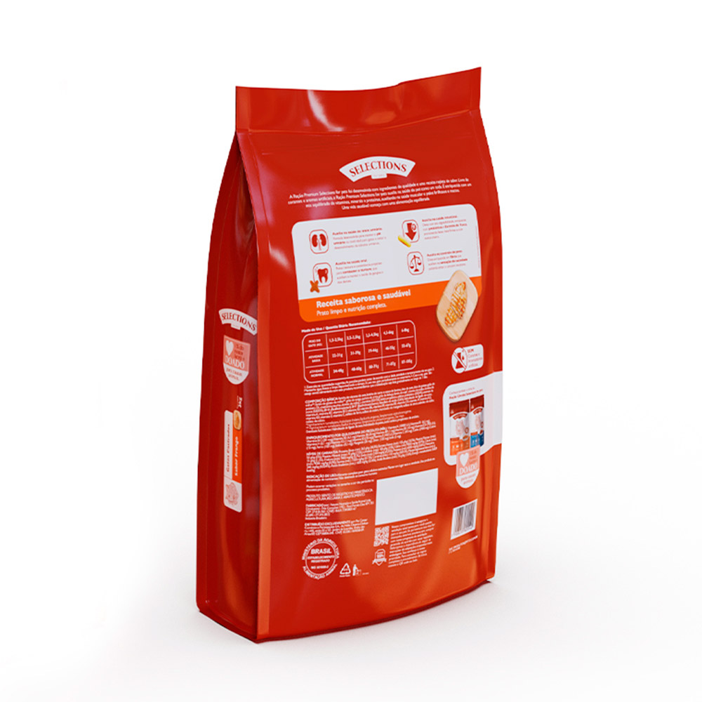 Ração Selections For Pet para Gatos Adultos Castrados Sabor Frango