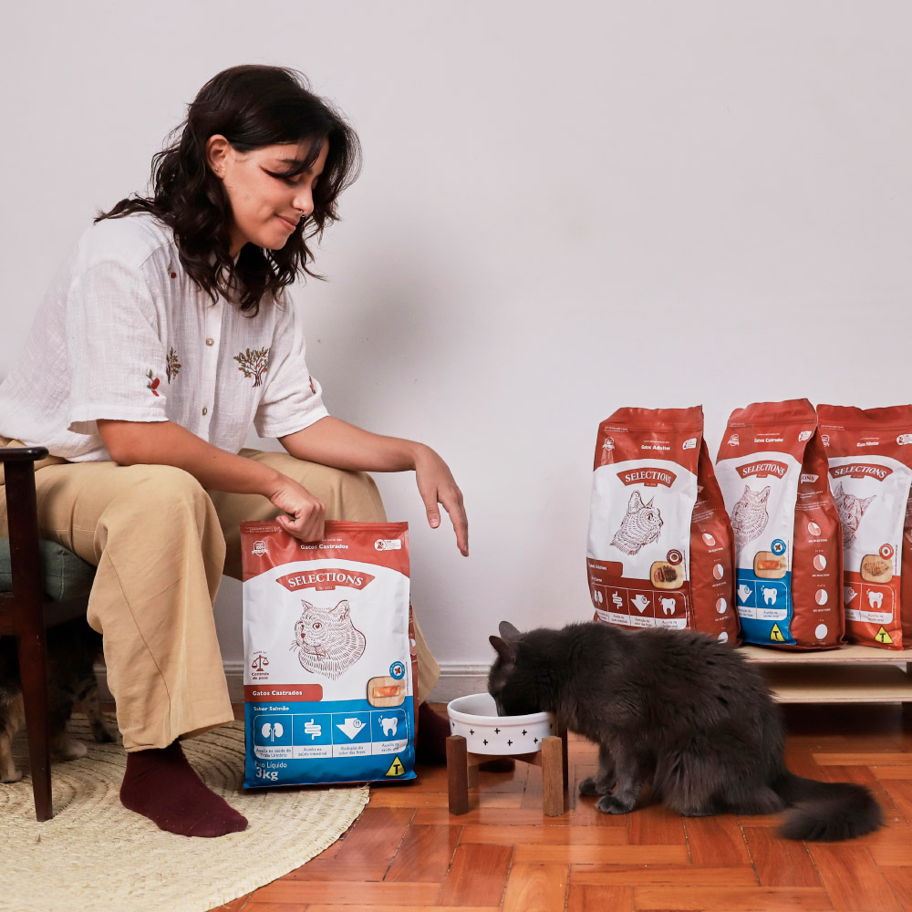 Ração Selections For Pet para Gatos Adultos Castrados Sabor Salmão