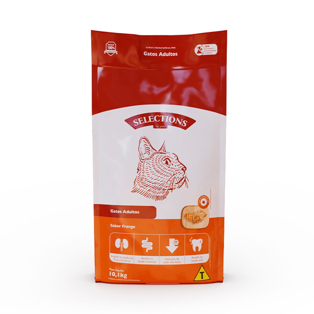 Ração Selections For Pet para Gatos Adultos Sabor Frango