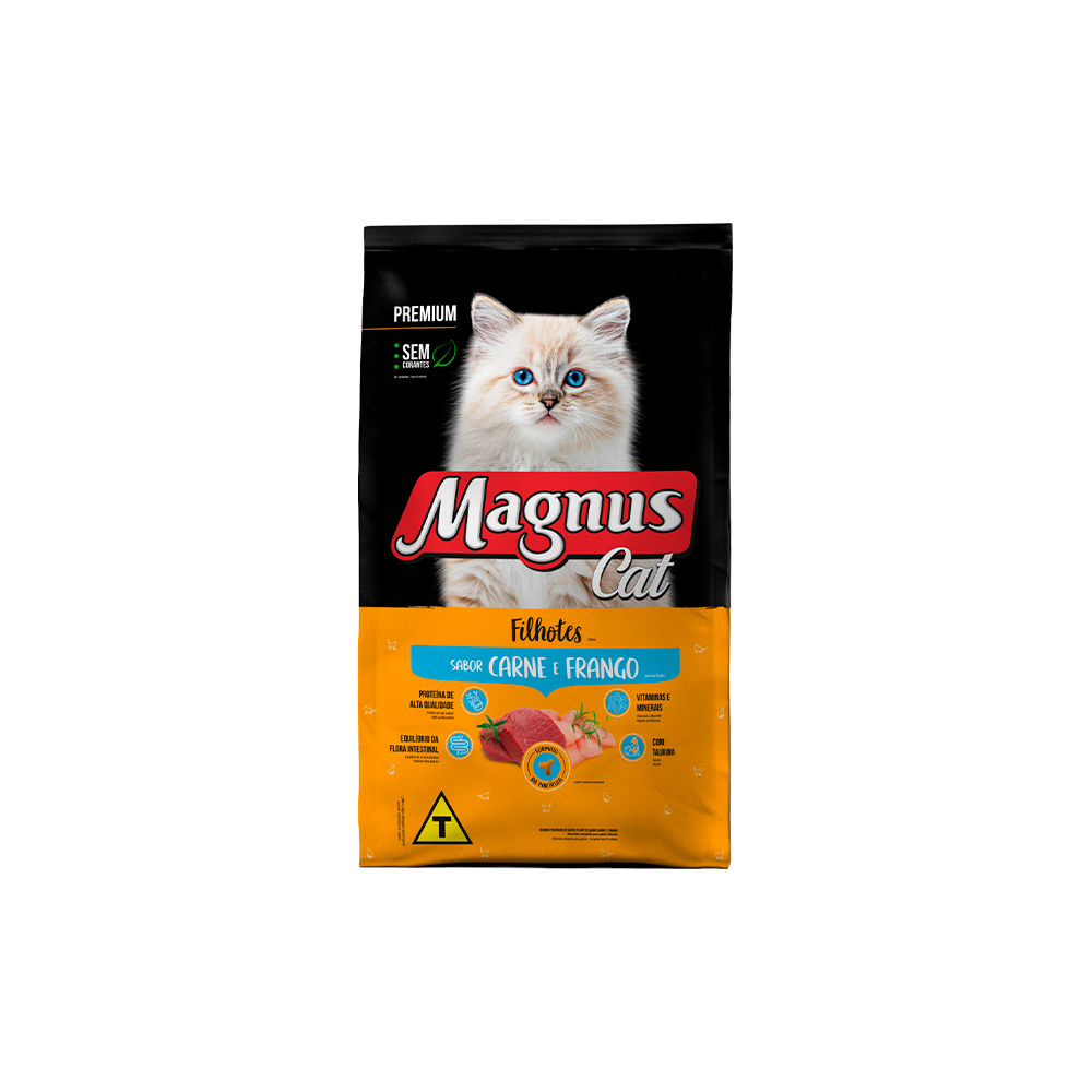 Ração Magnus Sabor Carne com Frango para Gatos Filhotes 1 kg