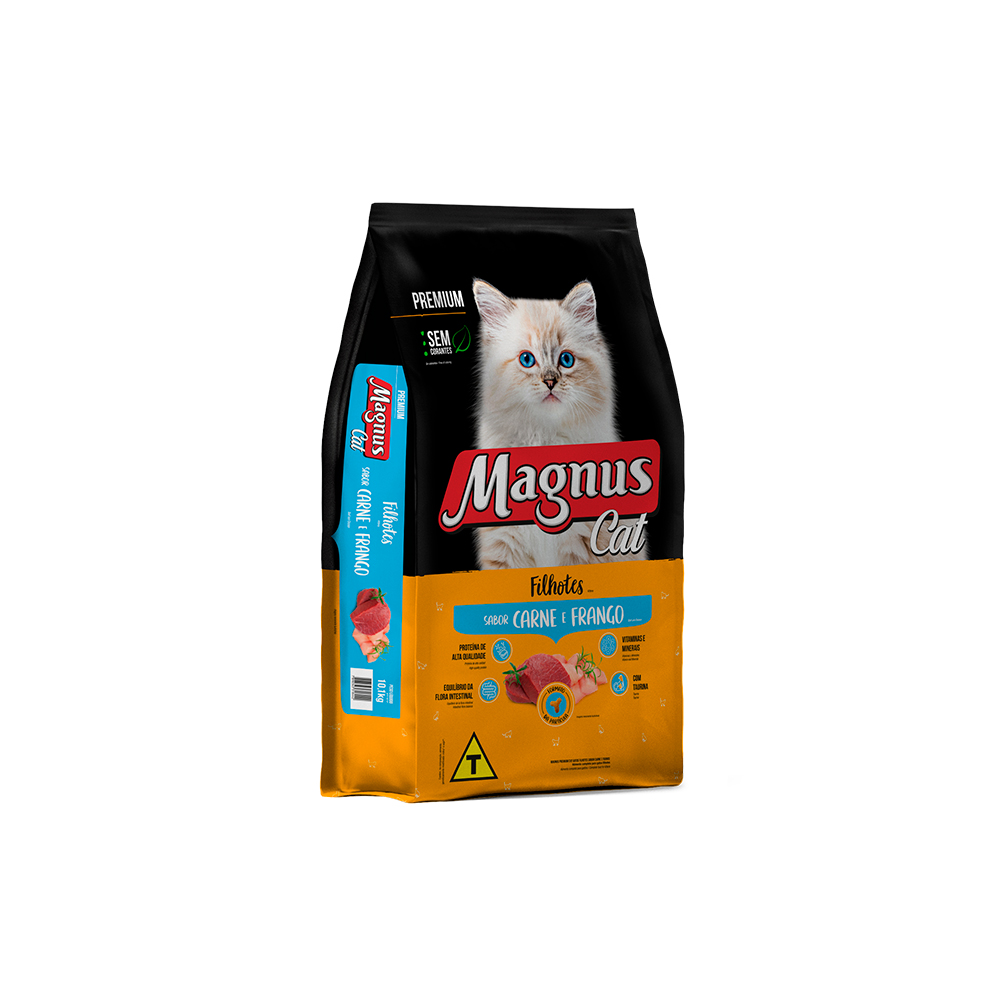 Ração Magnus Sabor Carne com Frango para Gatos Filhotes 1 kg