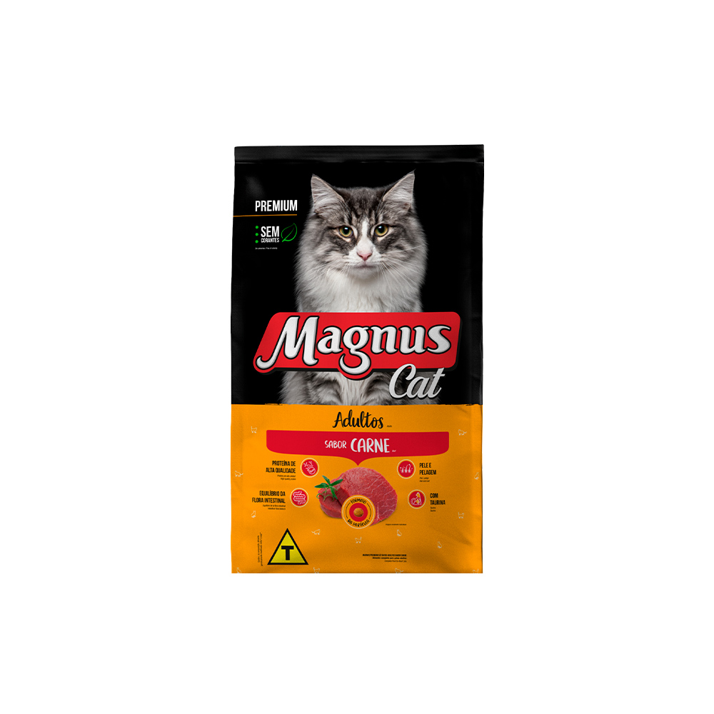 Ração Magnus Sabor Carne para Gatos Adultos