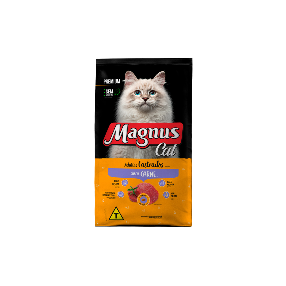 Ração Magnus Sabor Carne para Gatos Adultos Castrados