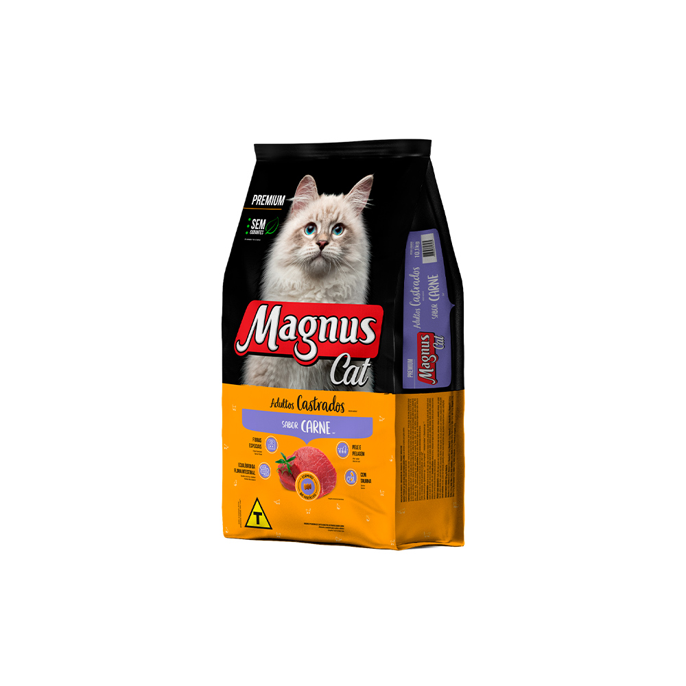 Ração Magnus Sabor Carne para Gatos Adultos Castrados