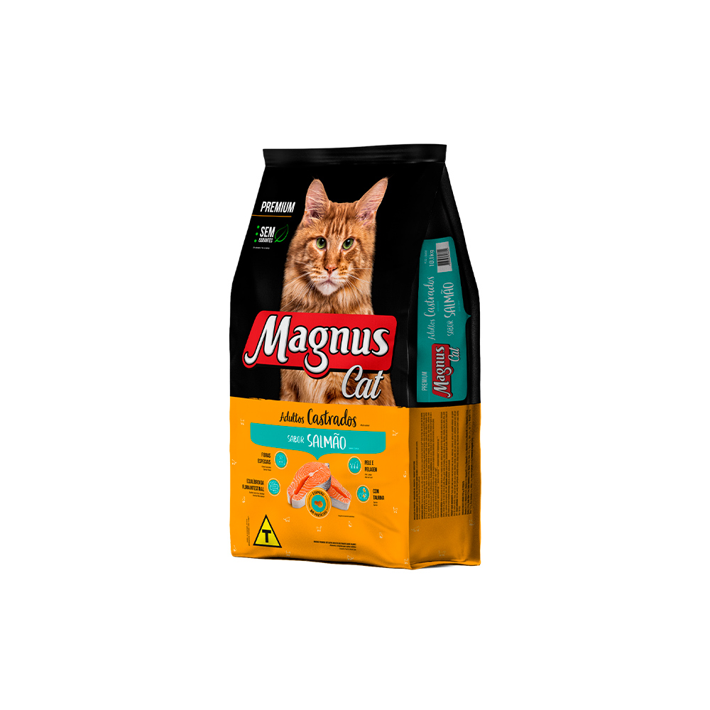 Ração Magnus Sabor Salmão para Gatos Adultos Castrados