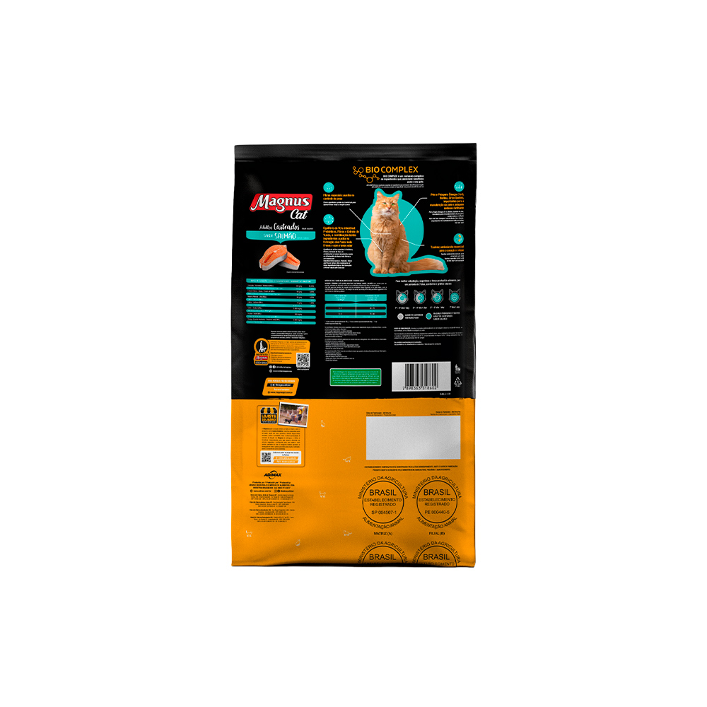 Ração Magnus Sabor Salmão para Gatos Adultos Castrados