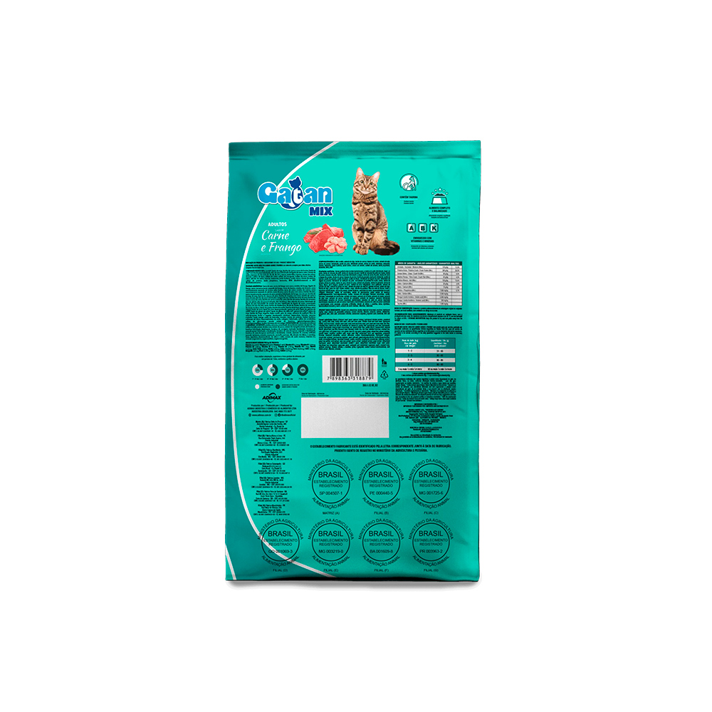 Ração Magnus Gatan Sabor Mix de Carne e Frango para Gatos Adultos