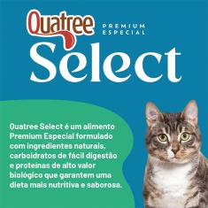 Ração Quatree Select para Gatos Adultos Sabor Salmão e Arroz 10,1 kg