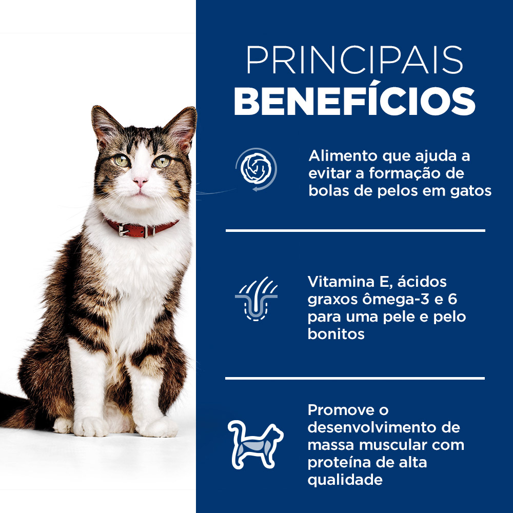 Ração Hill's Science Diet Controle Bolas de Pelo para Gatos Adultos Sabor Frango
