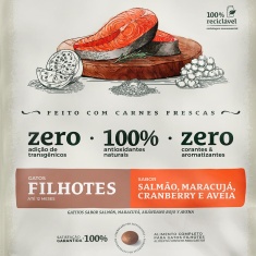 Ração Bionatural Prime para Gatos Filhotes Sabor Salmão, Maracujá, Cranberry e Aveia 20 kg