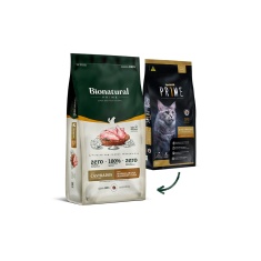 Ração Bionatural Prime para Gatos Castrados Sabor Frango, Laranja, Cranberry e Chia