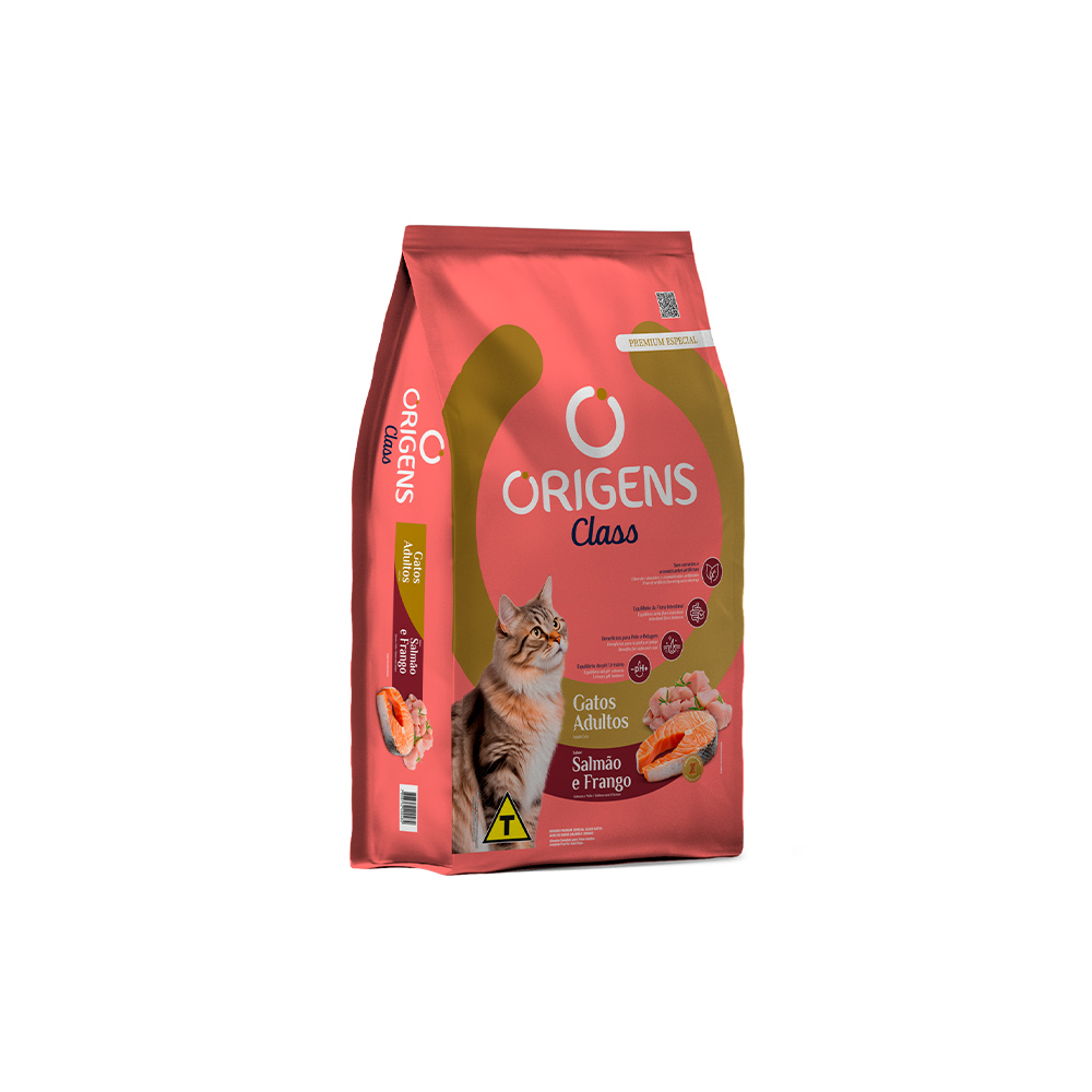 Ração Origens Class para Gatos Adultos Sabor Salmão e Frango