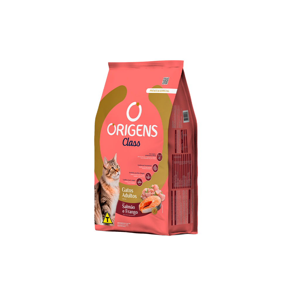 Ração Origens Class para Gatos Adultos Sabor Salmão e Frango