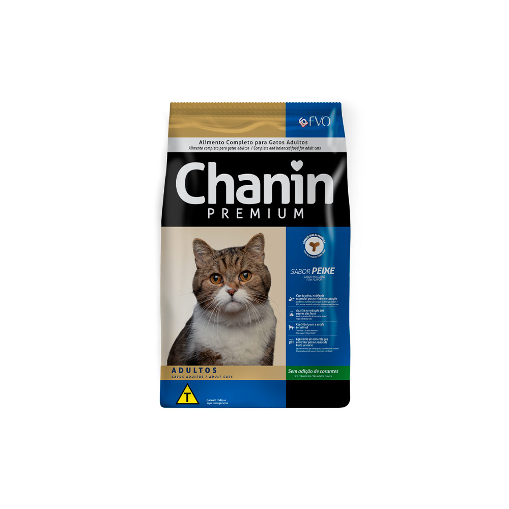 Ração Chanin para Gatos Adultos Sabor Peixe