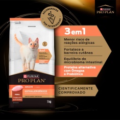 Ração Nestlé Purina Pro Plan Hipoalergênico para Gatos Adultos Sabor Peru
