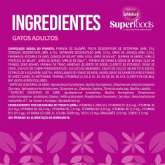 Ração Whiskas Superfoods para Gatos Adultos Sabor Salmão e Linhaça