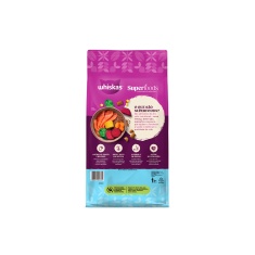Ração Whiskas Superfoods para Gatos Adultos Castrados Sabor Salmão e Linhaça