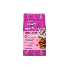 Ração Whiskas Superfoods para Gatos Filhotes Sabor Salmão e Linhaça