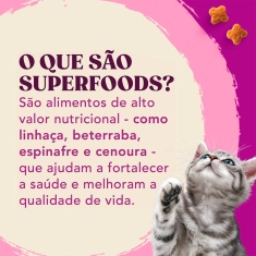 Ração Whiskas Superfoods para Gatos Filhotes Sabor Salmão e Linhaça