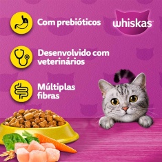 Ração Whiskas para Gatos Adultos Sabor Frango