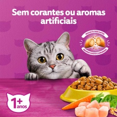 Ração Whiskas para Gatos Adultos Sabor Frango