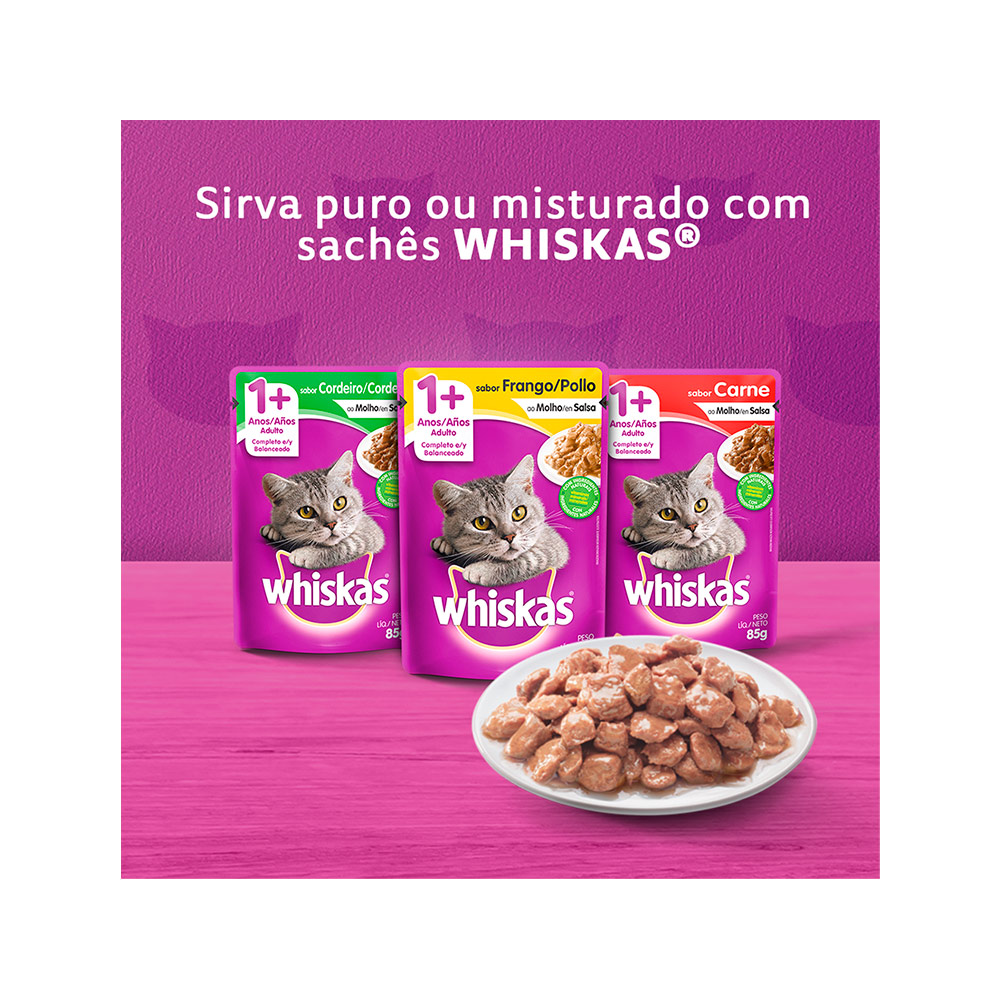 Ração Whiskas para Gatos Adultos Sabor Frango