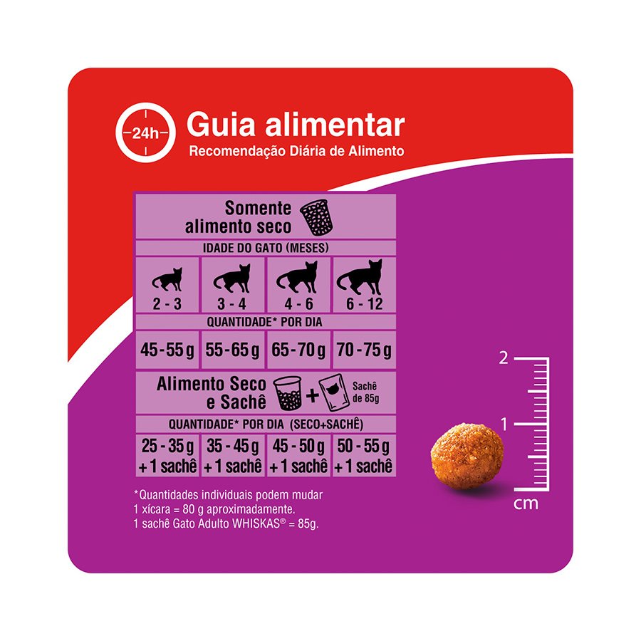 Ração Whiskas para Gatos Filhotes Sabor Carne e Leite