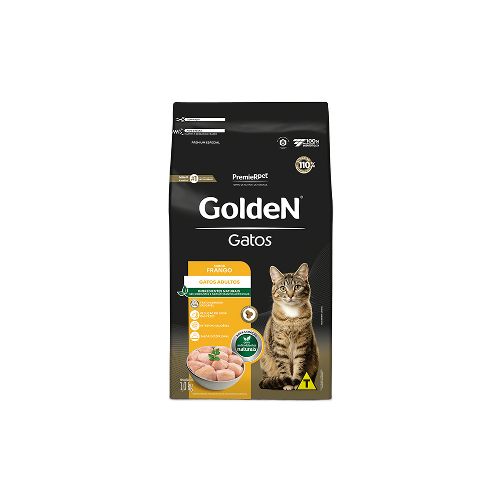 Ração Golden para Gatos Adultos Sabor Frango