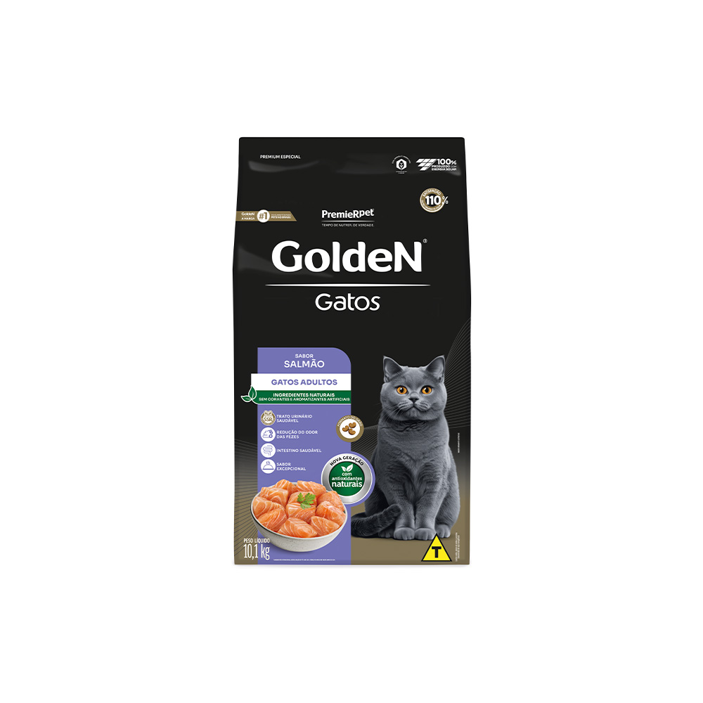 Ração Golden para Gatos Adultos Sabor Salmão
