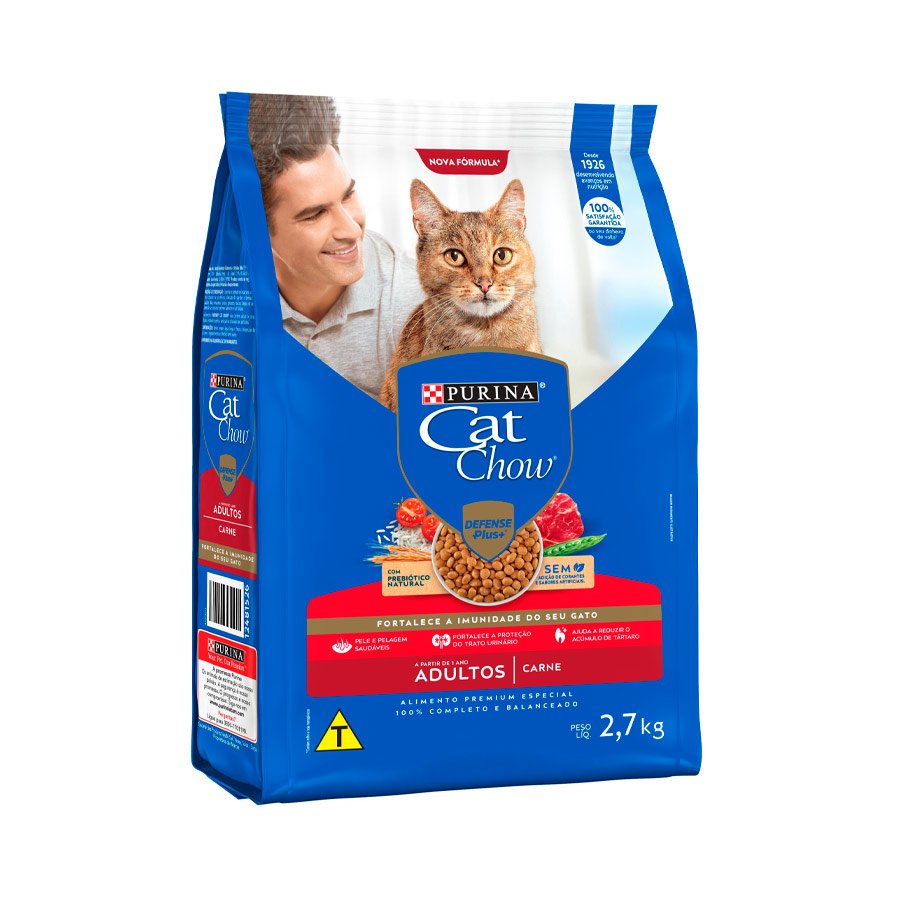 Ração Cat Chow para Gatos Adultos Sabor Carne