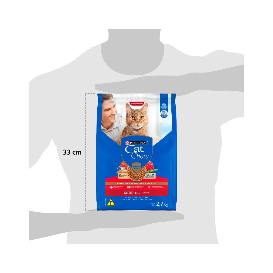 Ração Cat Chow para Gatos Adultos Sabor Carne