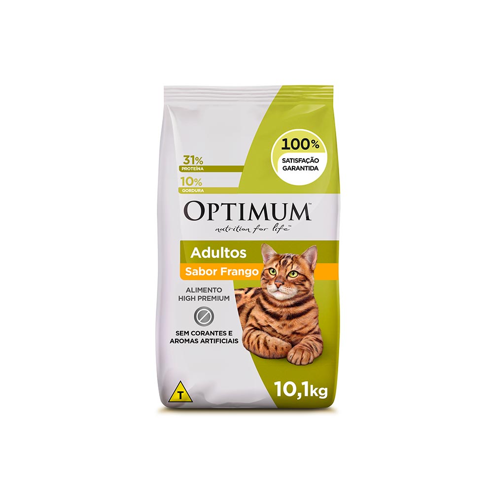 Ração Optimum para Gatos Adultos 1+ anos sabor Frango